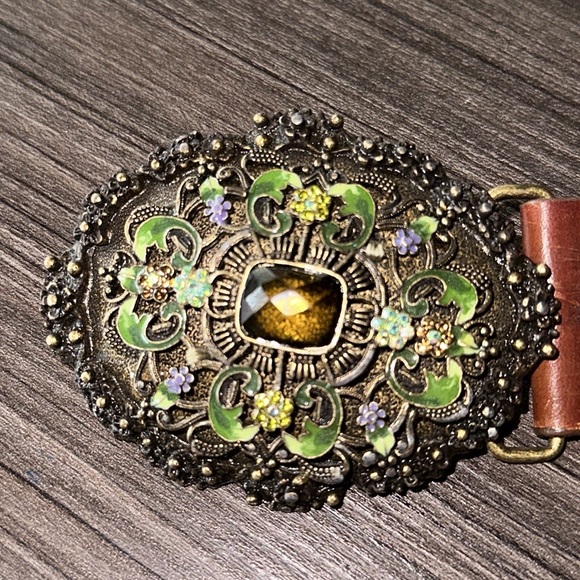 Streets Ahead Studded & painted Leather Belt size L - Picture 2 of 10